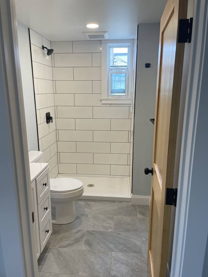 Finished tile shower